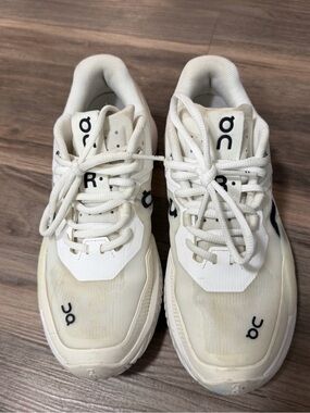 On Running White Sneakers with Black Logo